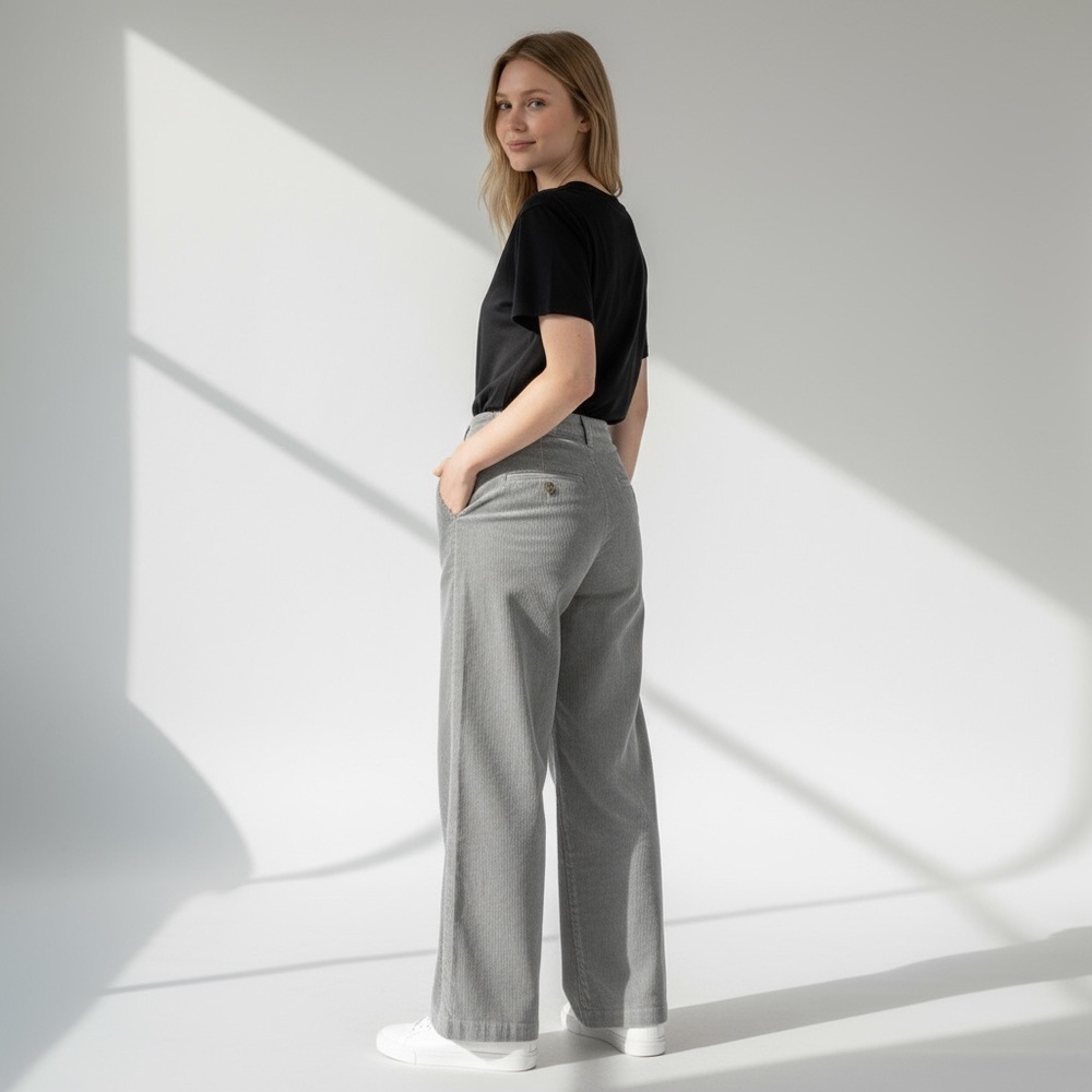 AG Adriano Goldschmied Tailored Deven High Rise Ultra Wide Leg Corduroy Trousers - Picture 4 of 14